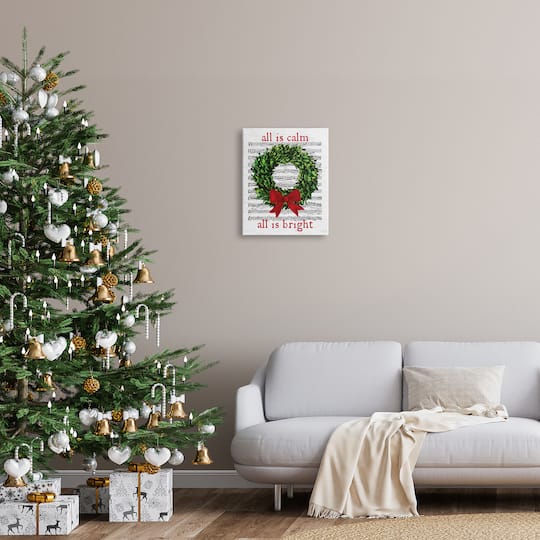Stupell Industries All Is Calm Christmas Song Canvas Wall Art